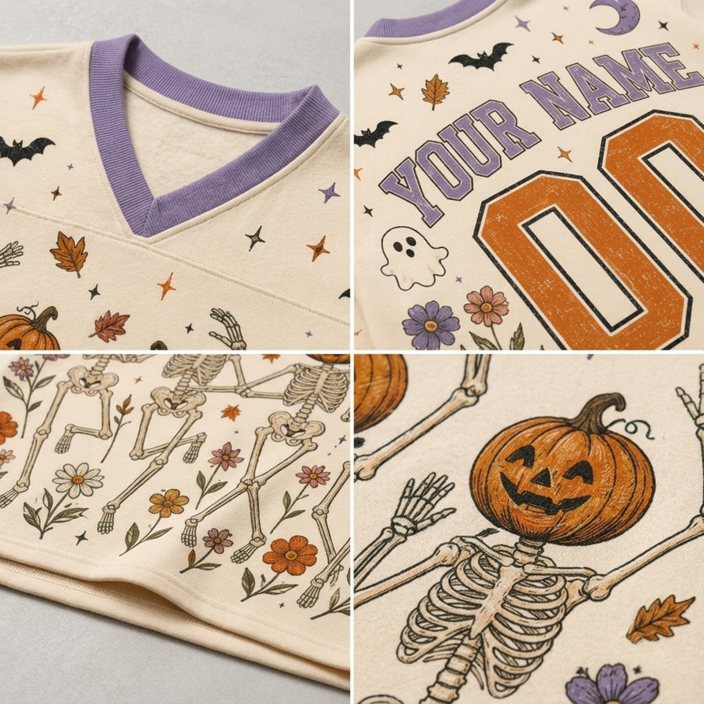 Chaotic Club Custom Dancing Skeletons Long Sleeve Jersey