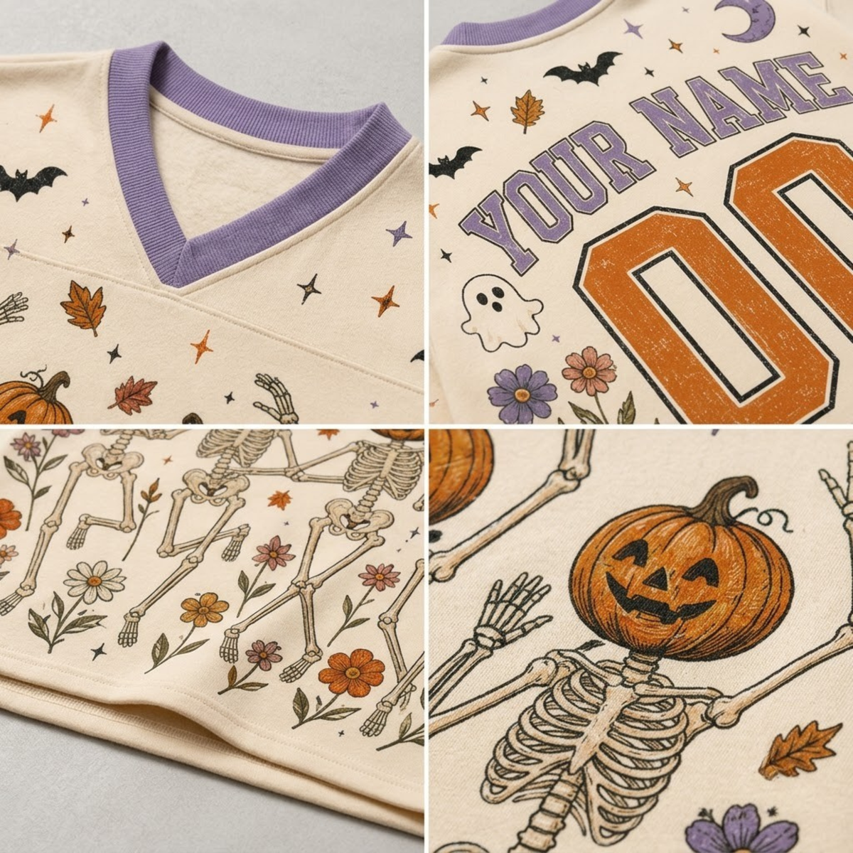 Chaotic Club Custom Dancing Skeletons Long Sleeve Jersey