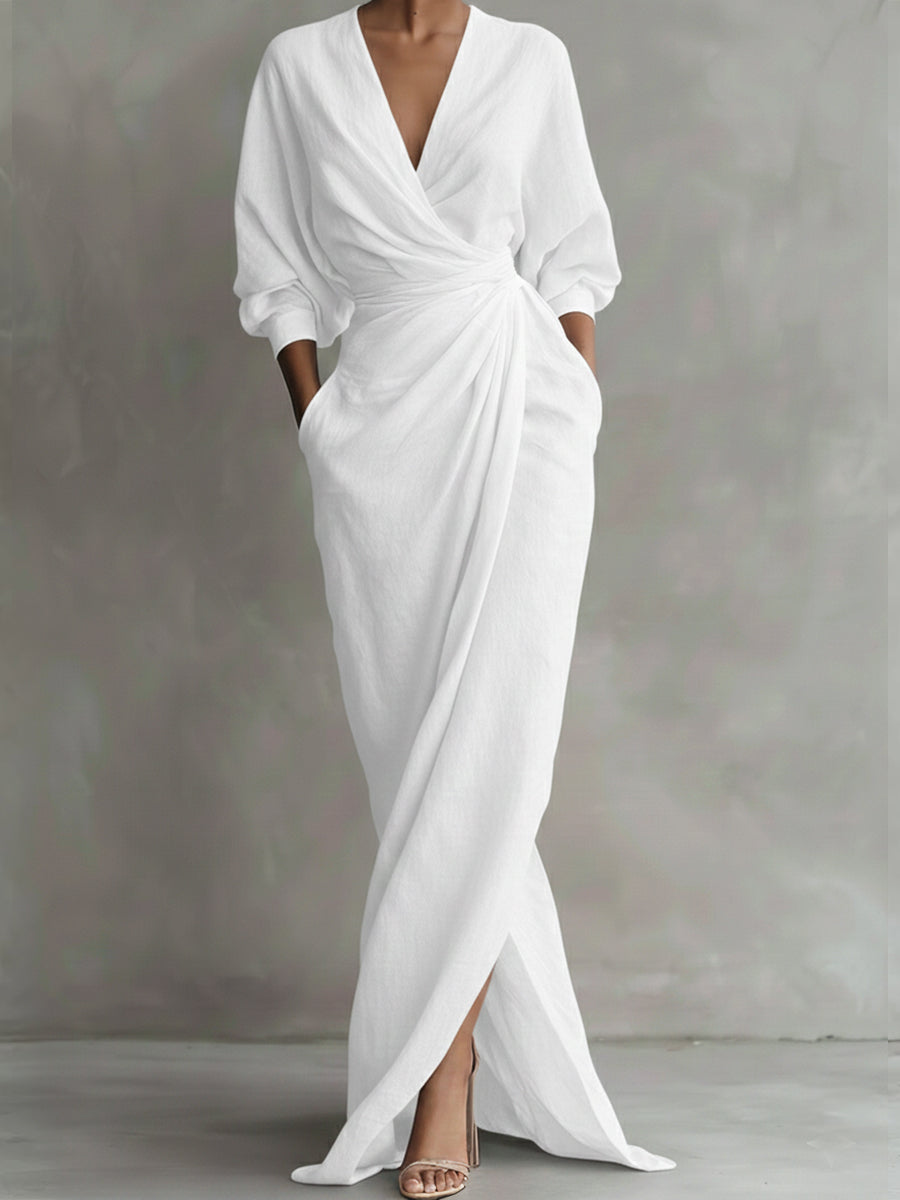 Chic Dress in linen, Designer Aesthetic