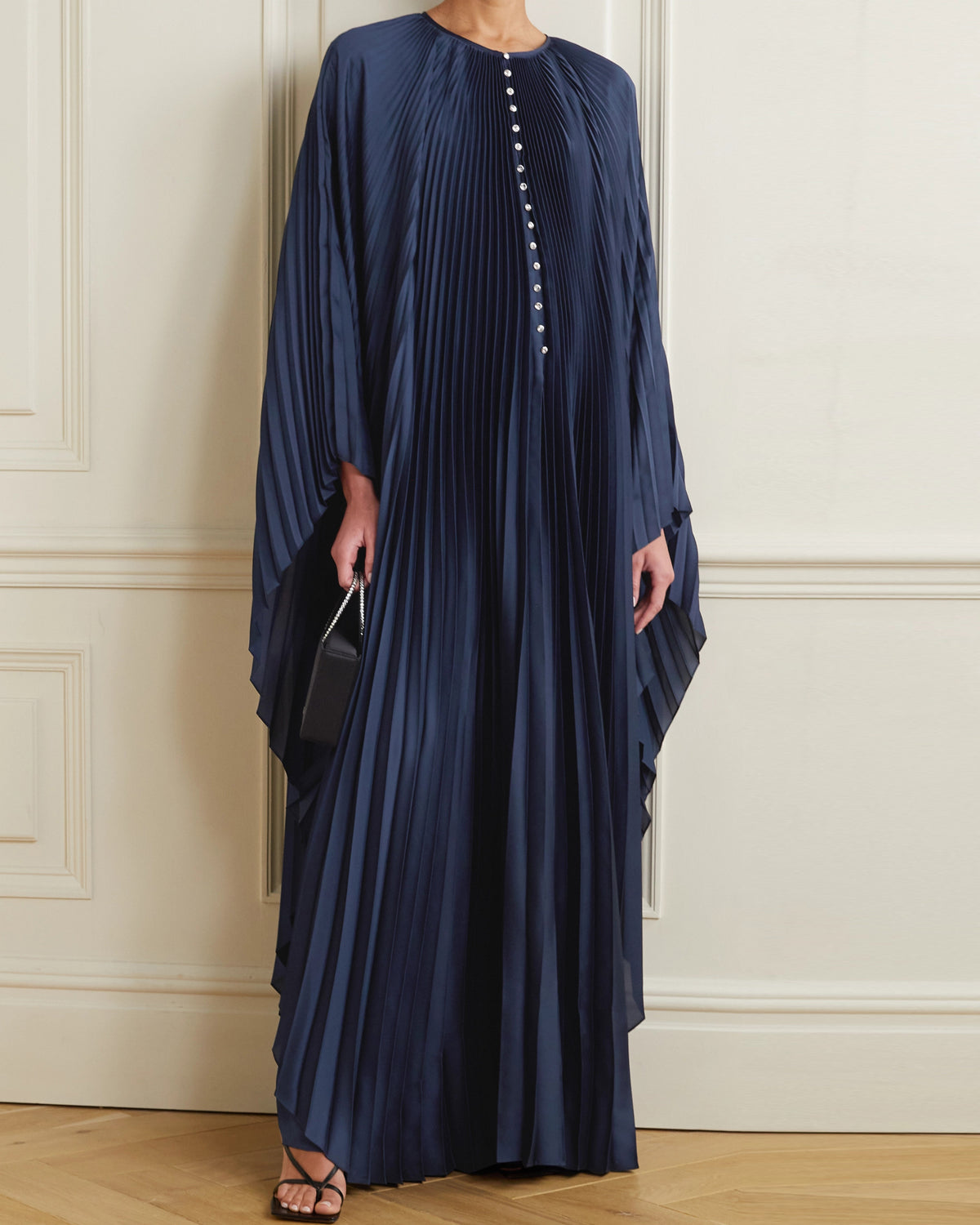 Pleated Straight Loose Robe Dress