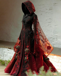 Halloween Gradient Lace Skull Patchwork Evening Dress 2de0