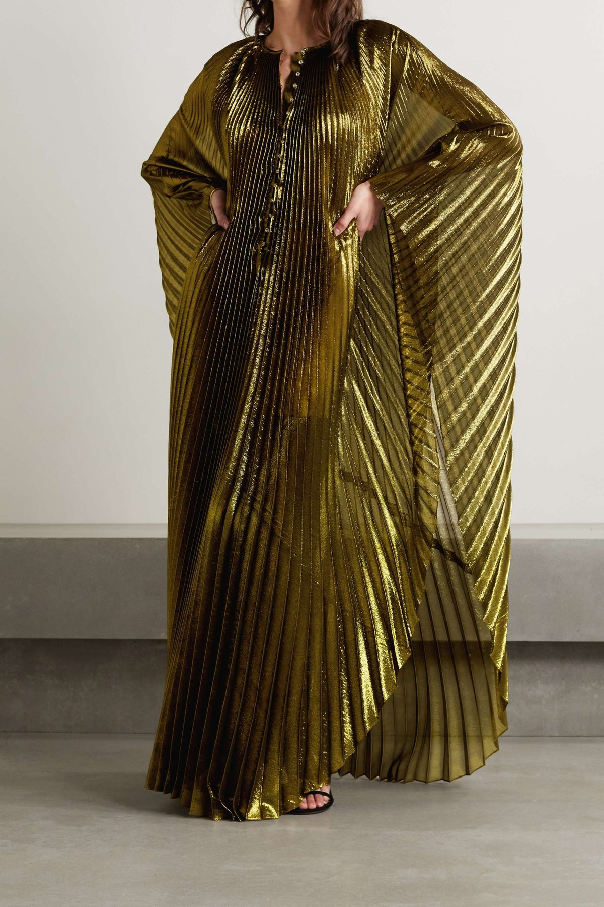 Pleated Straight Loose Robe Dress