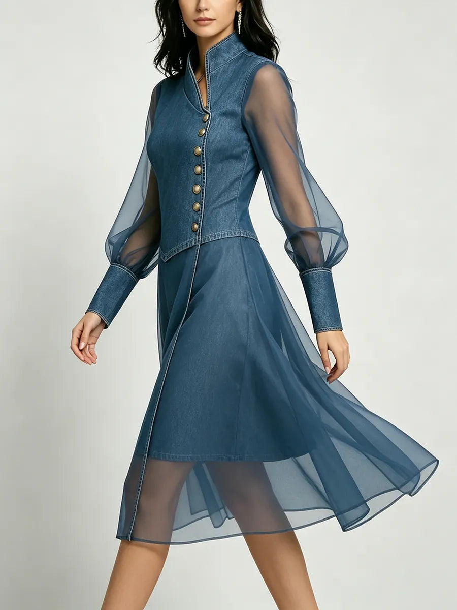 Chic Dress in denim, Affordable Luxury