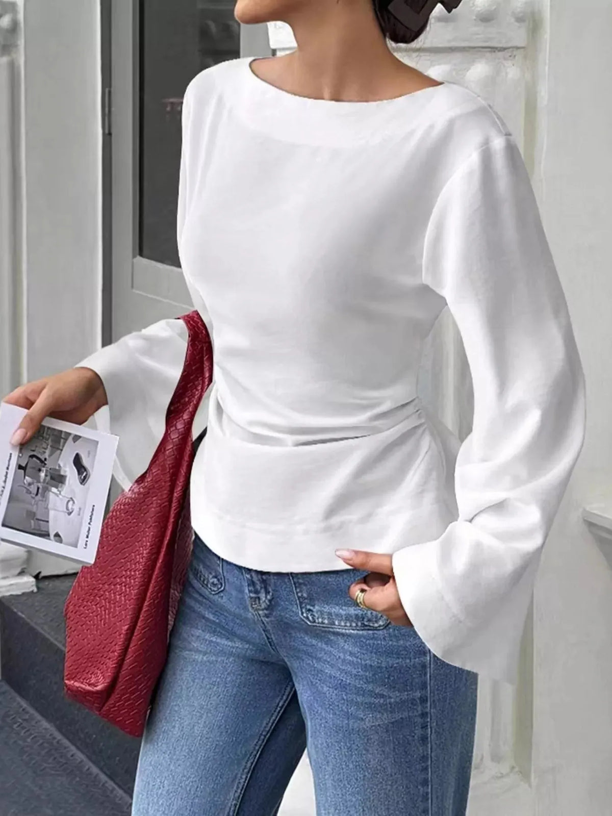 Women's Boat Neck Long Sleeve T-Shirt