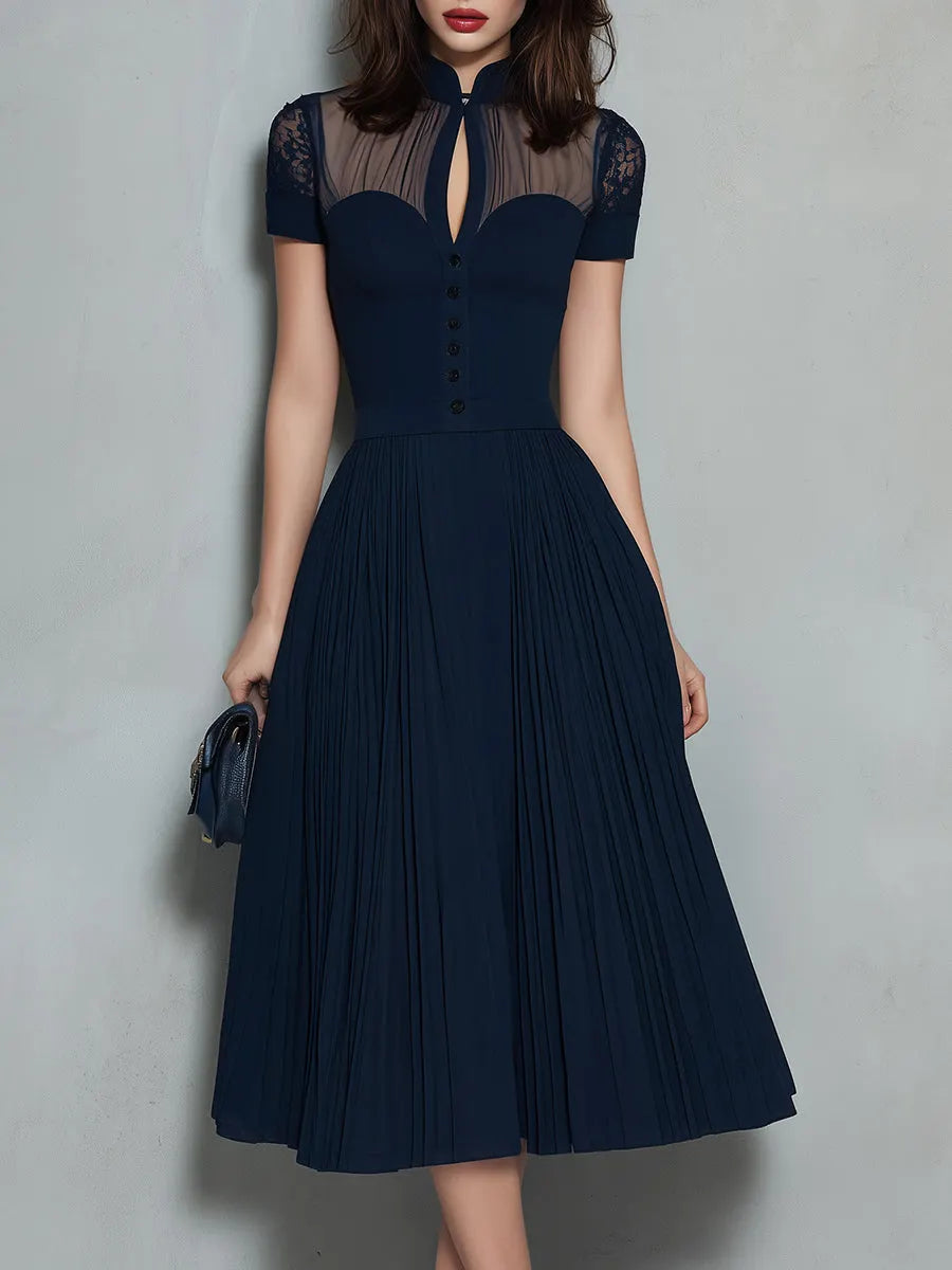Midi Dress with pleated – Premium Look