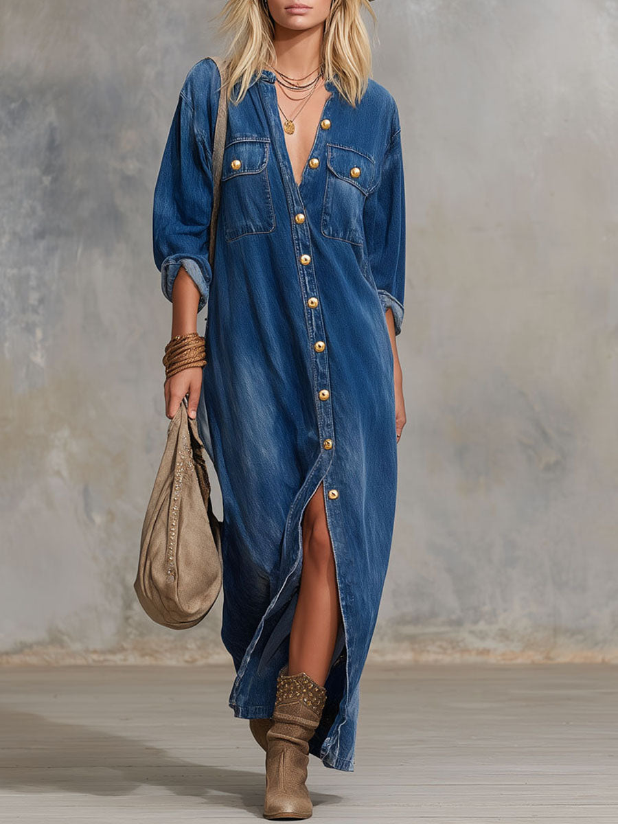 Maxi Dress with denim – Best Value