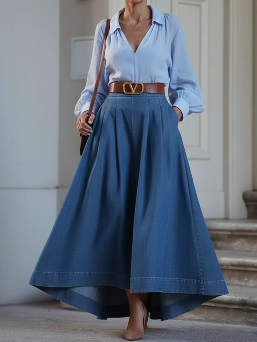Elegant Skirt in denim, Unbeatable Price