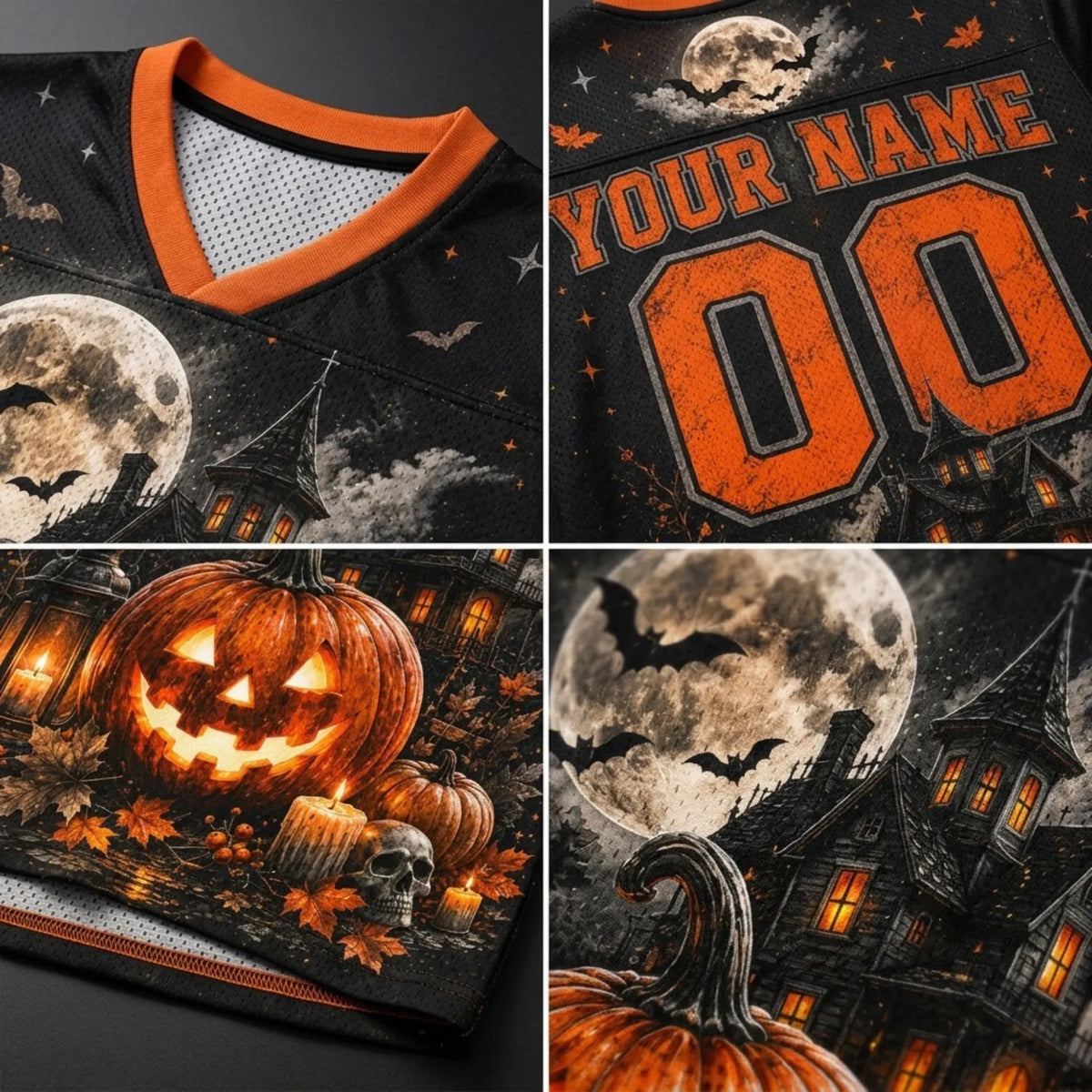 Chaotic Club Custom Haunted House Pumpkin Halloween Jersey