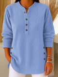 Women's Solid Color Crew Neck Long Sleeve Casual Loose Knit Pullover