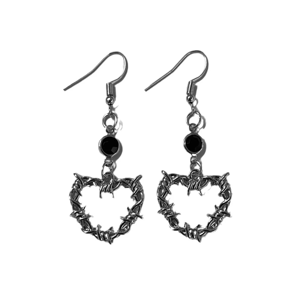 Gothic Heart-shaped Earrings