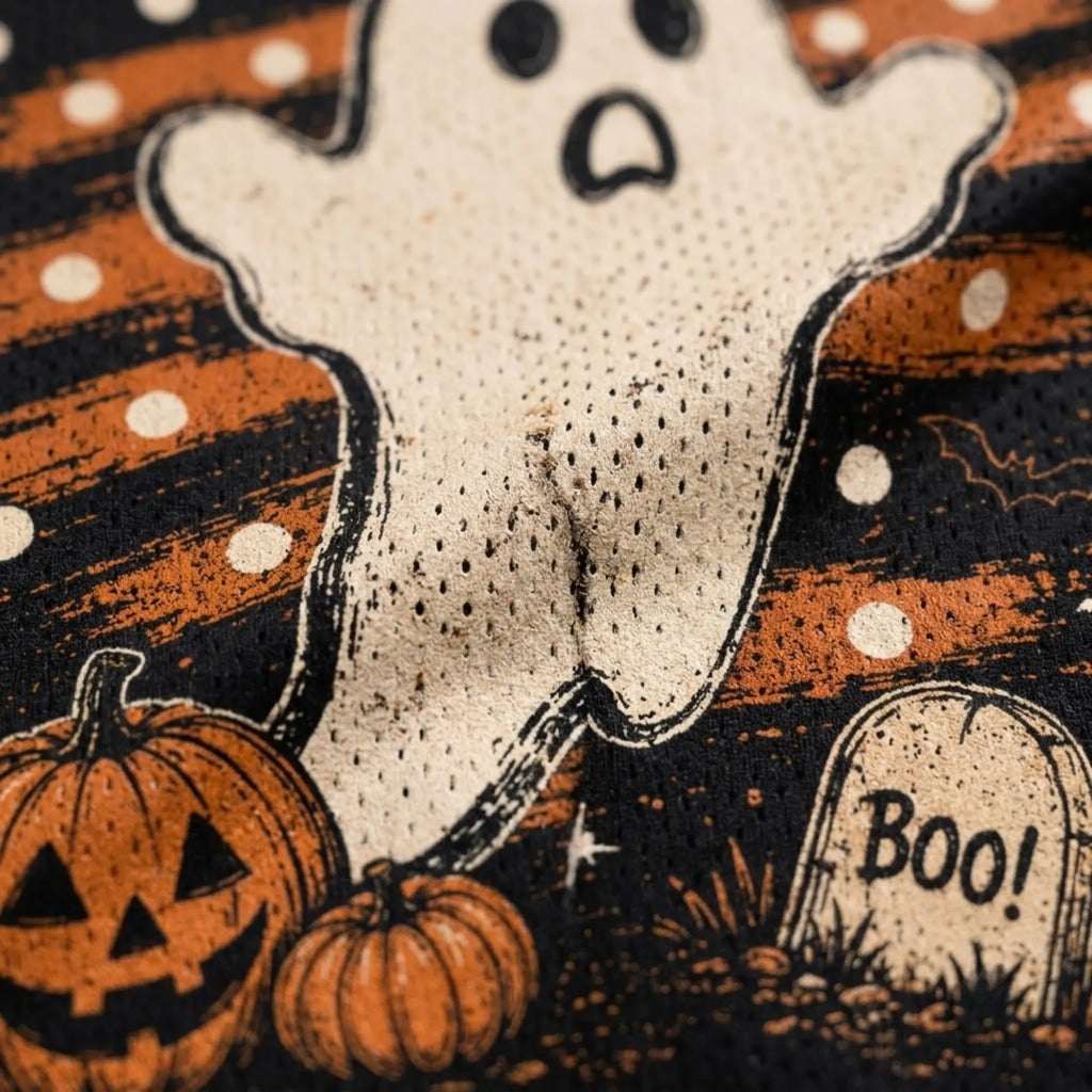 Chaotic Club Vintage Spooky Graveyard Ghost Halloween Mesh Jersey