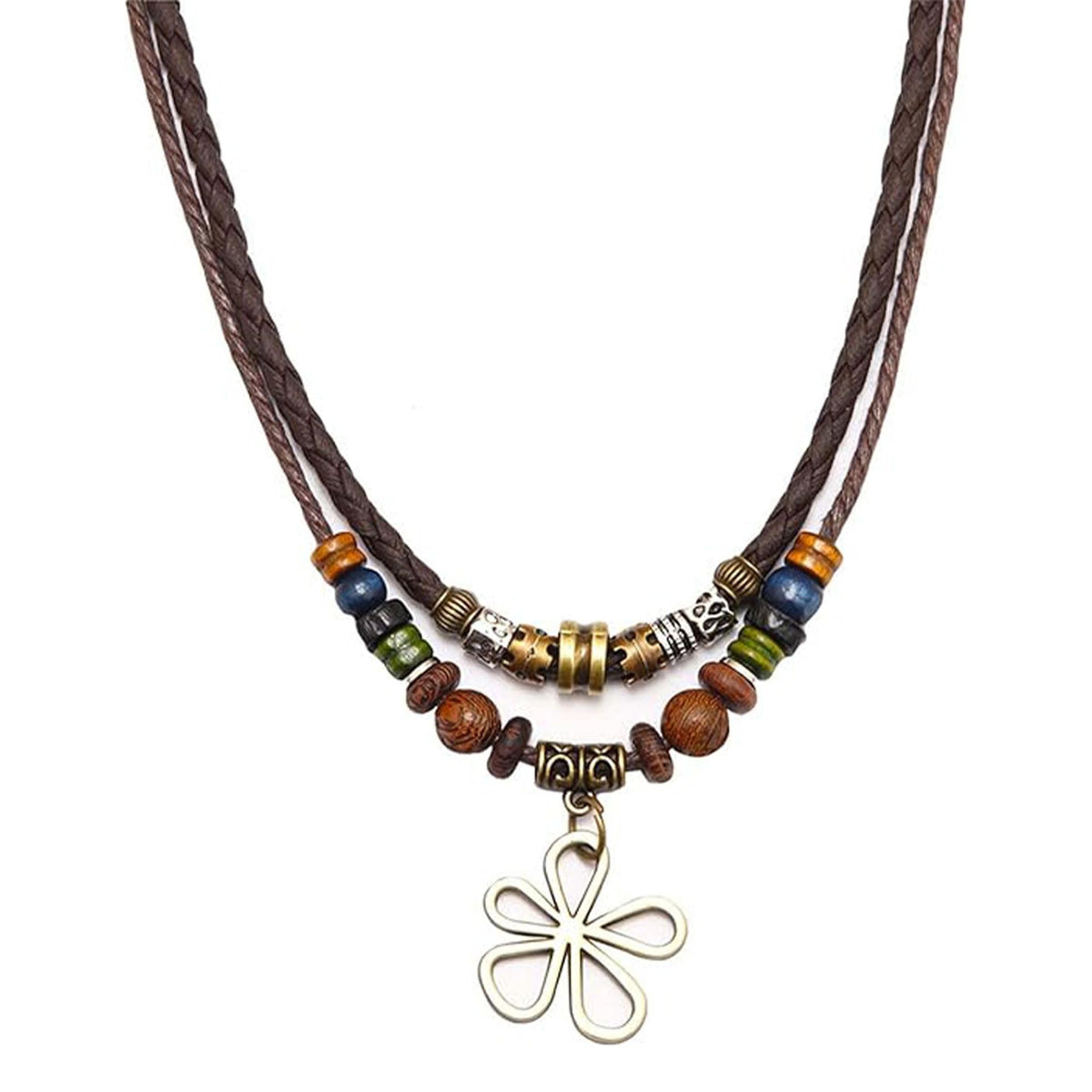 Women's Vintage Boho Flower Beaded Necklace