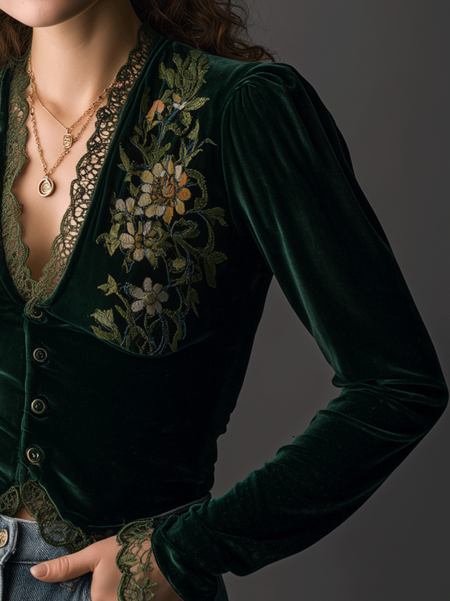 Chic Shirt in velvet, Designer Aesthetic