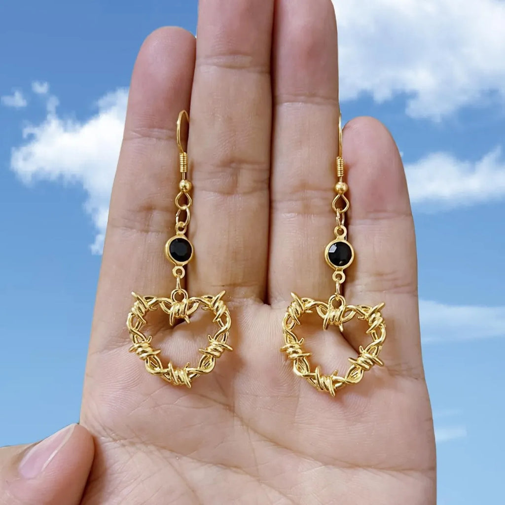 Gothic Heart-shaped Earrings