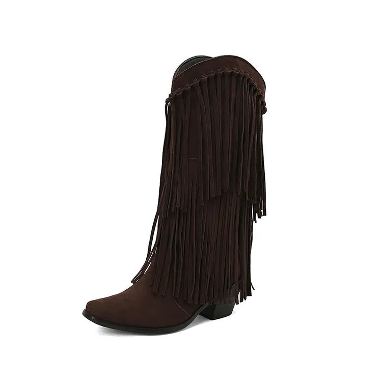 Women's Vintage Tassel Western Boots
