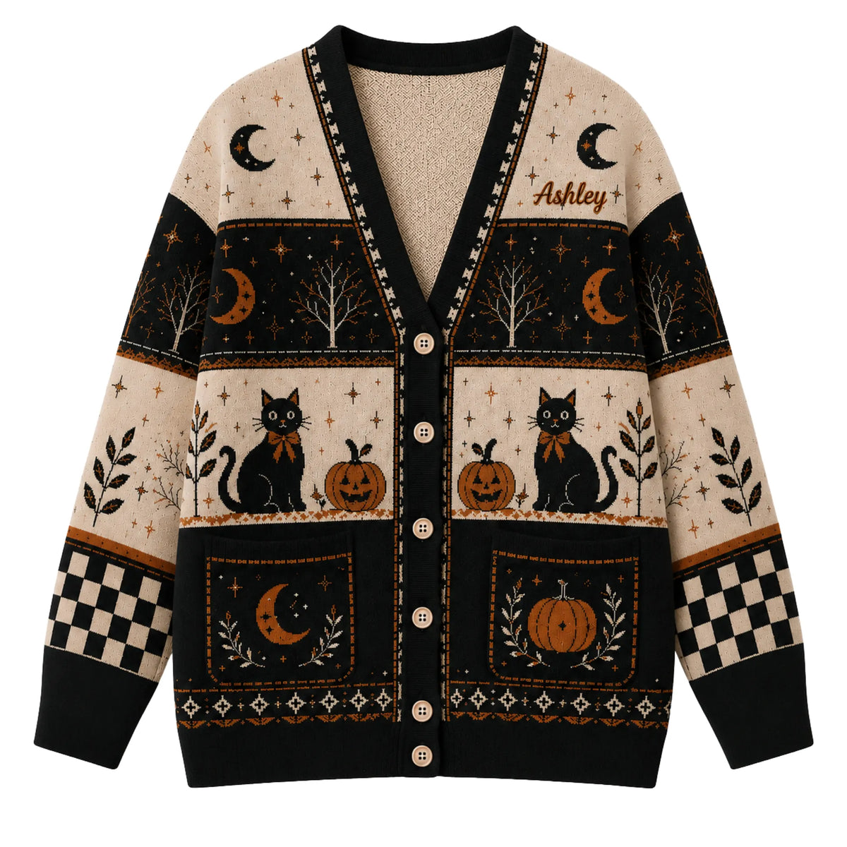 Chaotic Club Personalized Halloween Cat Cardigan