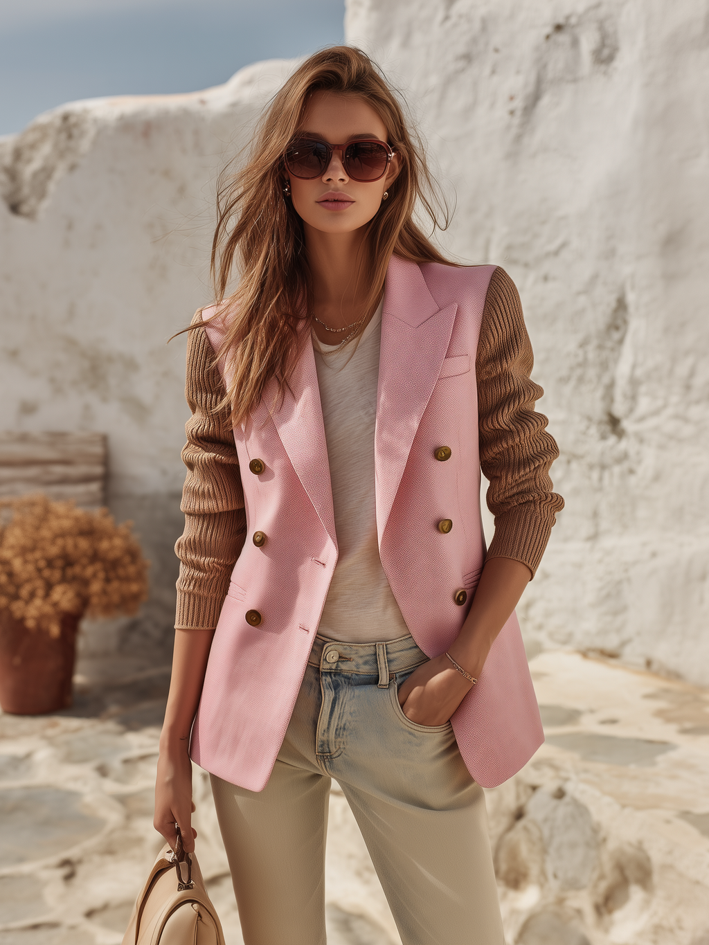 Retro-chic Color-blocked Blazer