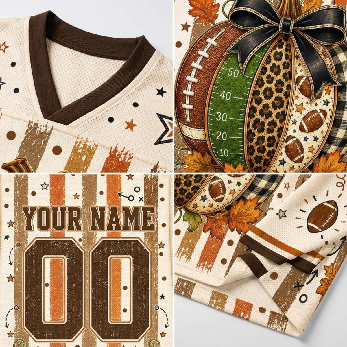 Chaotic Club Fall Football Pumpkin Game Day Mesh Jersey