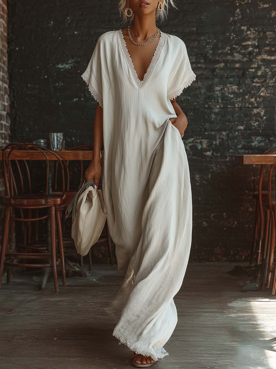 Elegant Maxi Dress in linen, Best Value