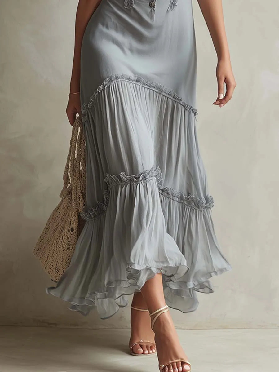 Bohemian Midi Dress in chiffon, Smart Price