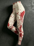 Women's Halloween Bloodstain Print Leggings