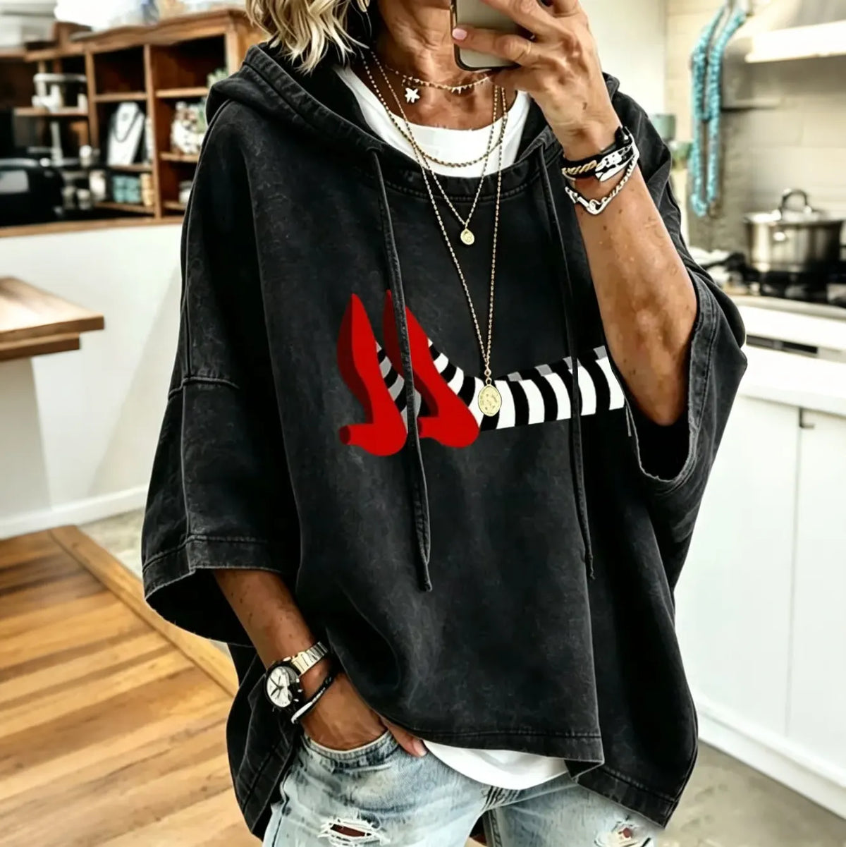 Women's Halloween Art Printed Hoodie