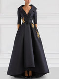 Lapel Solid Color Maxi Dress