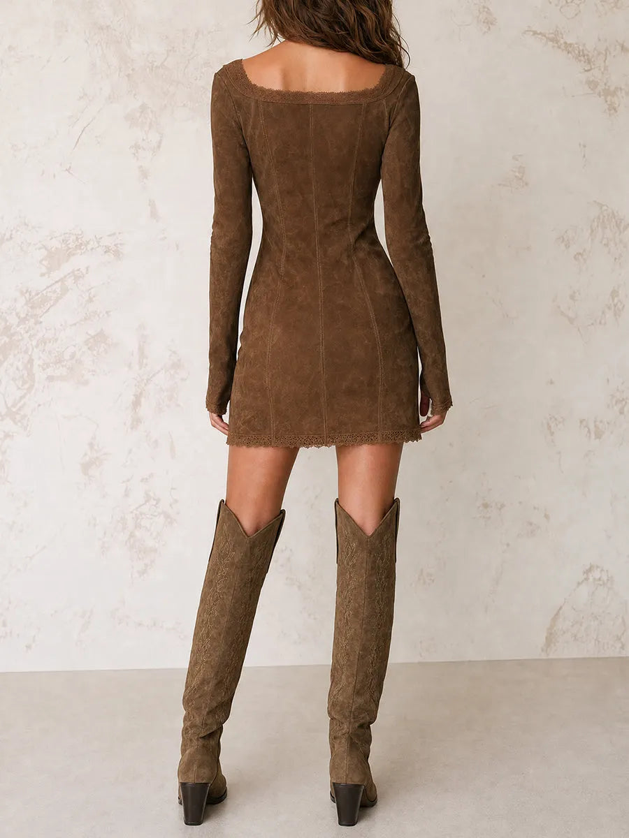 Mini Dress with suede – Affordable Luxury