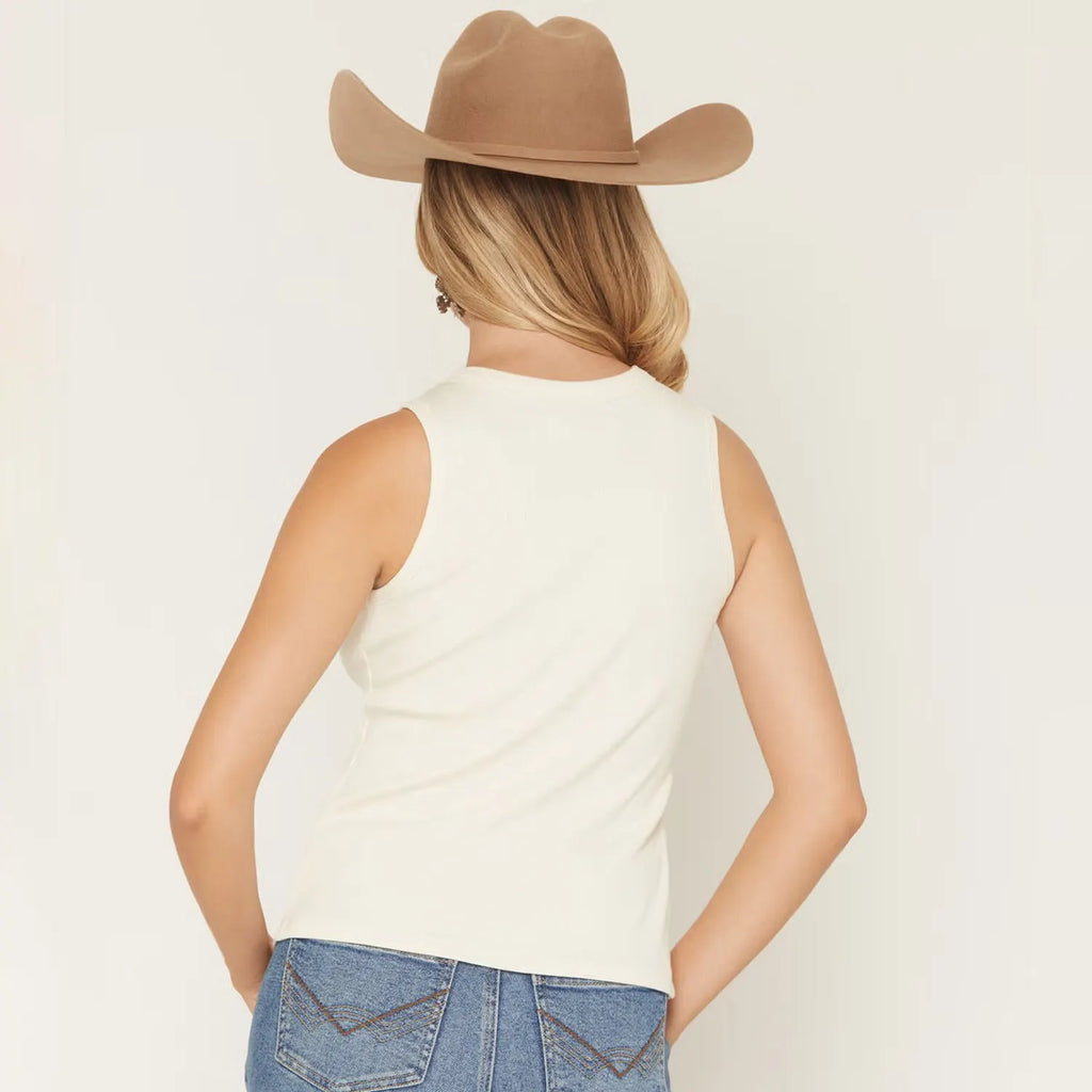 Women's Sleeveless Top With Button Front And Asymmetric Hem