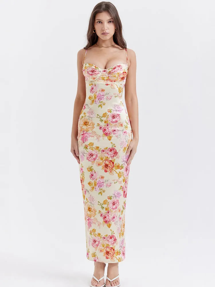 Ivory Floral Maxi Dress