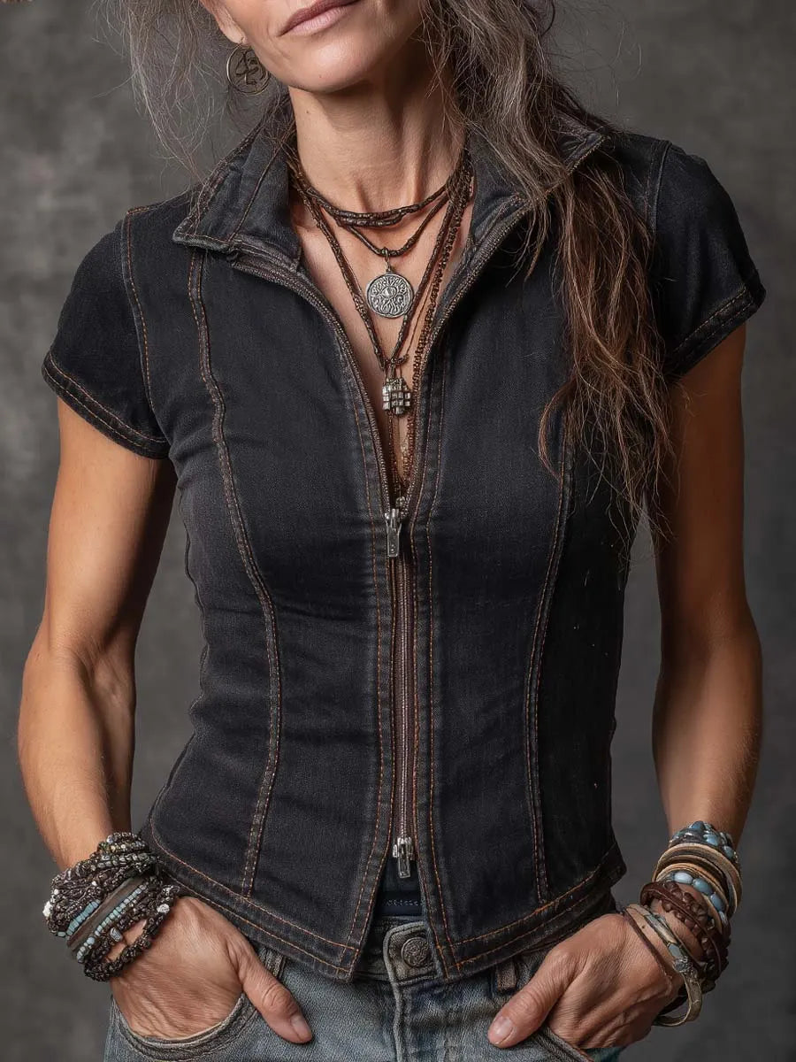 Blouse with denim – Affordable Luxury