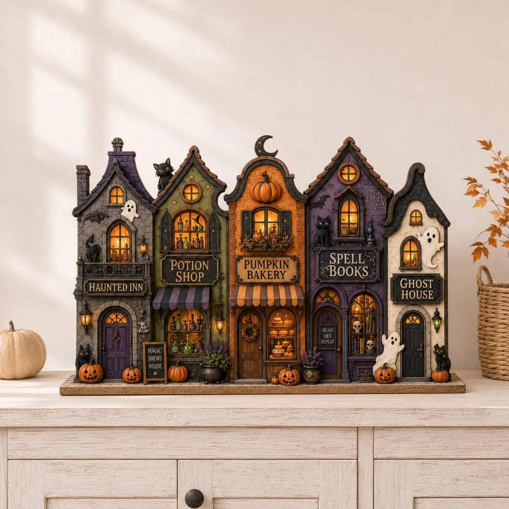 Chaotic Club Halloween Village Street Wooden Tabletop Decor