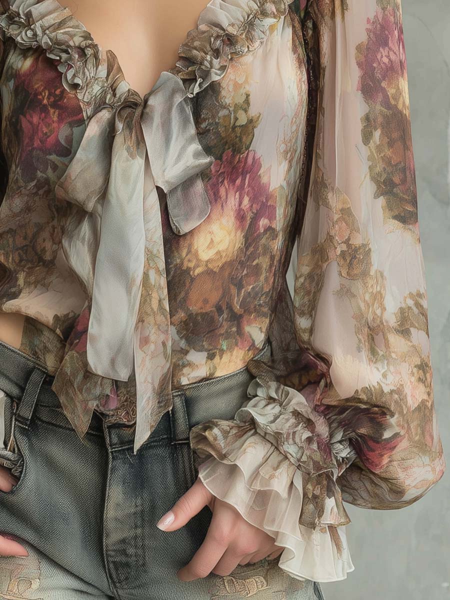 Boho Blouse in chiffon, Affordable Luxury