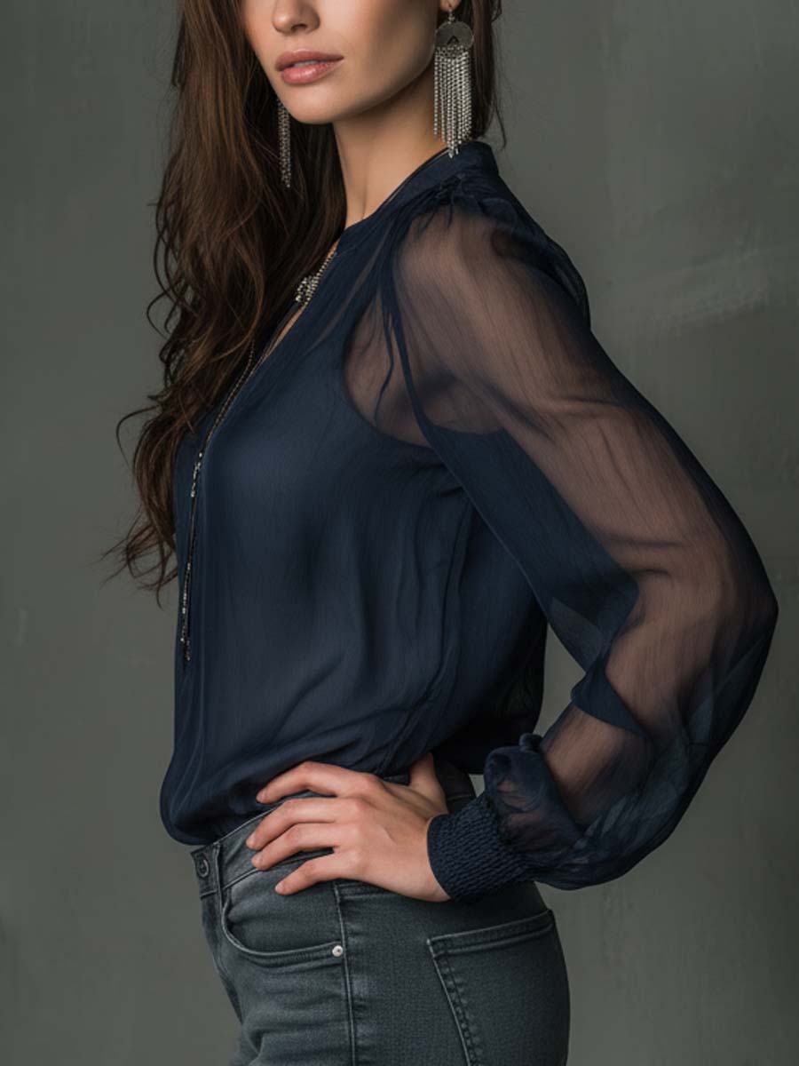 Chic Blouse in chiffon, Designer Aesthetic