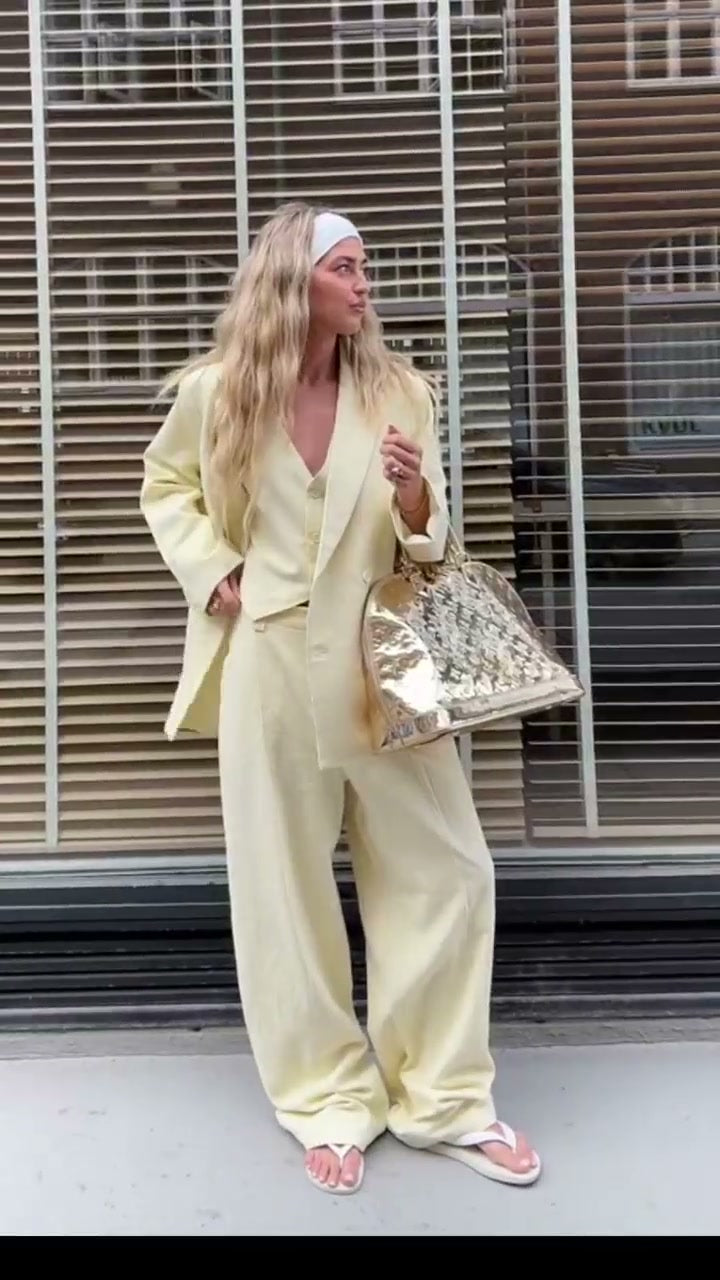 butter-yellow-tailored-3-piece-set-oversized-blazer-v-neck-vest-wide-leg-trousers