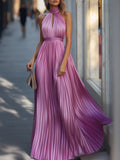 Chic Maxi Dress in pleated, Designer Aesthetic