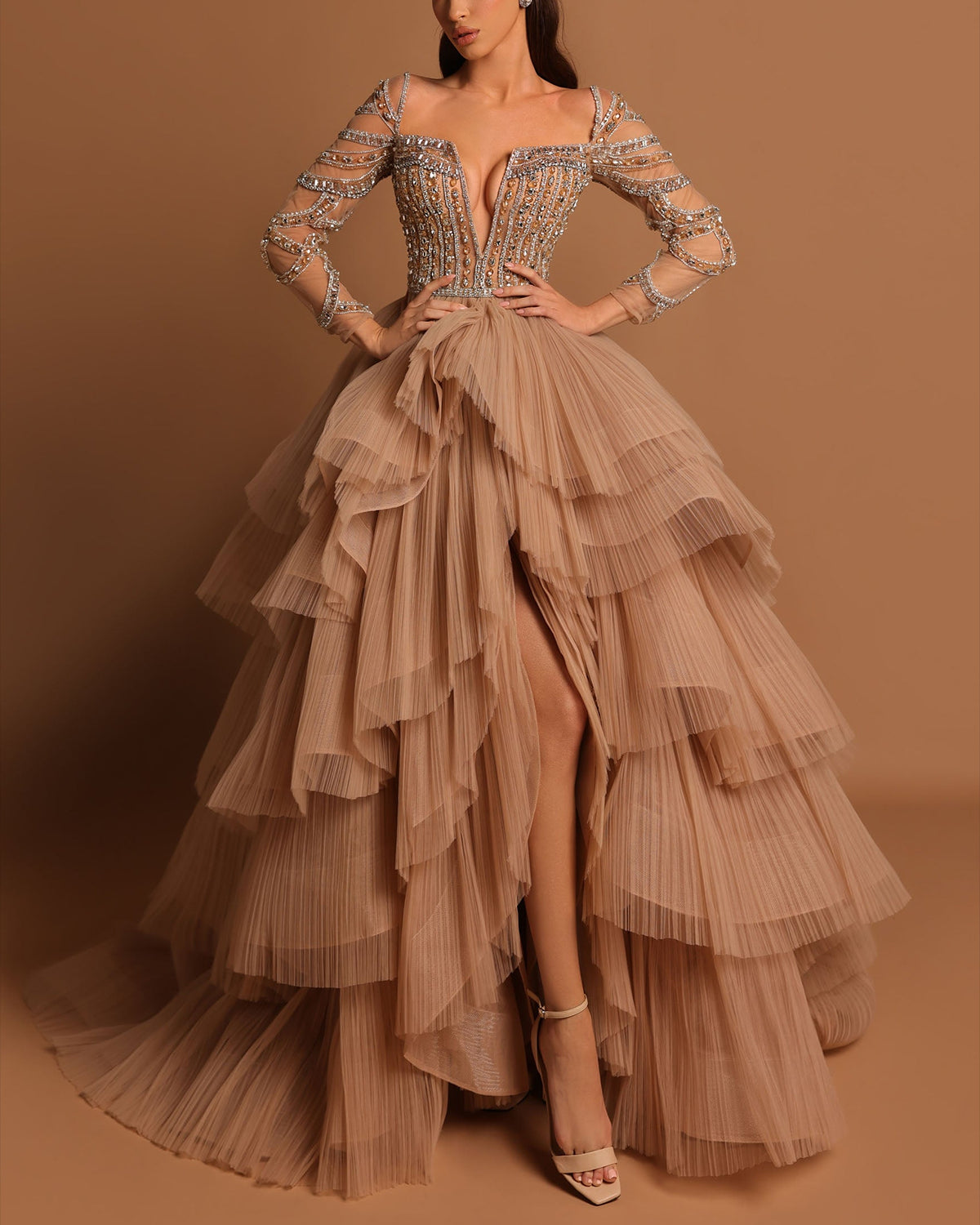 Women's Long Sleeve Sequined Mesh Dress ​
