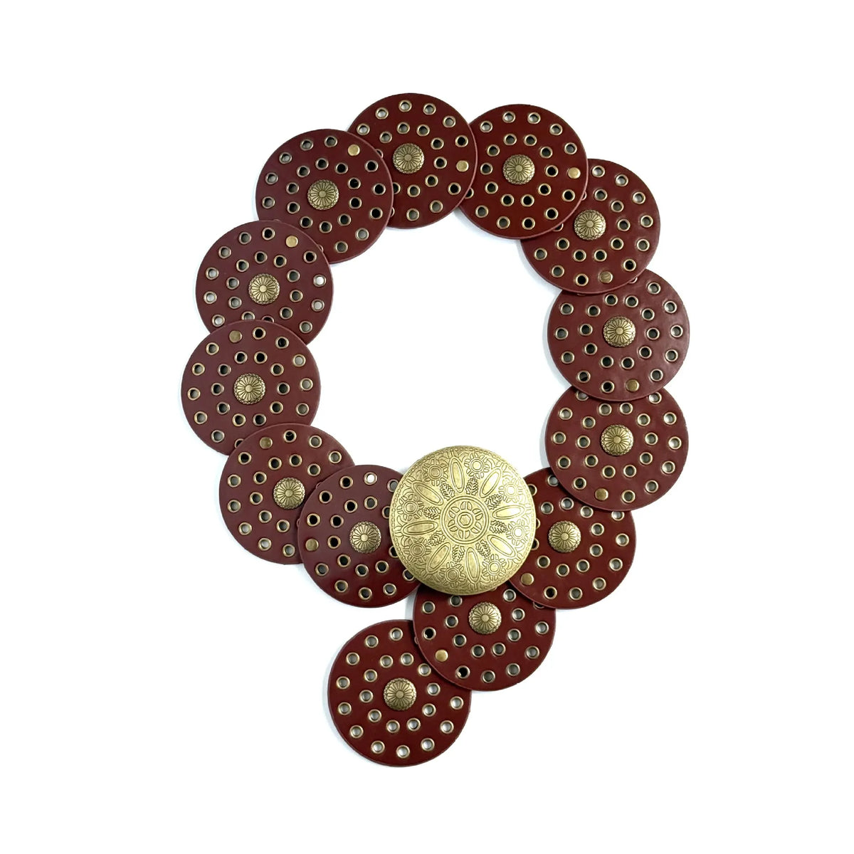 Vintage-Inspired Circular Belt With Intricate Floral Design