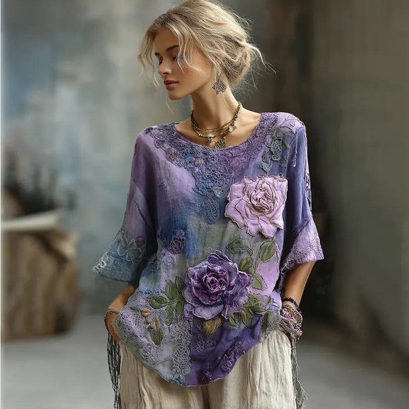 Bohemian Shirt in linen, Designer Aesthetic