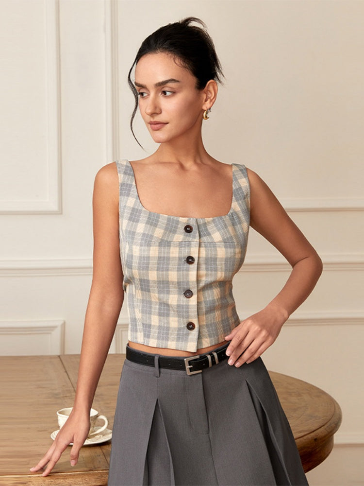 Classic Plaid Wide-Strap Camisole