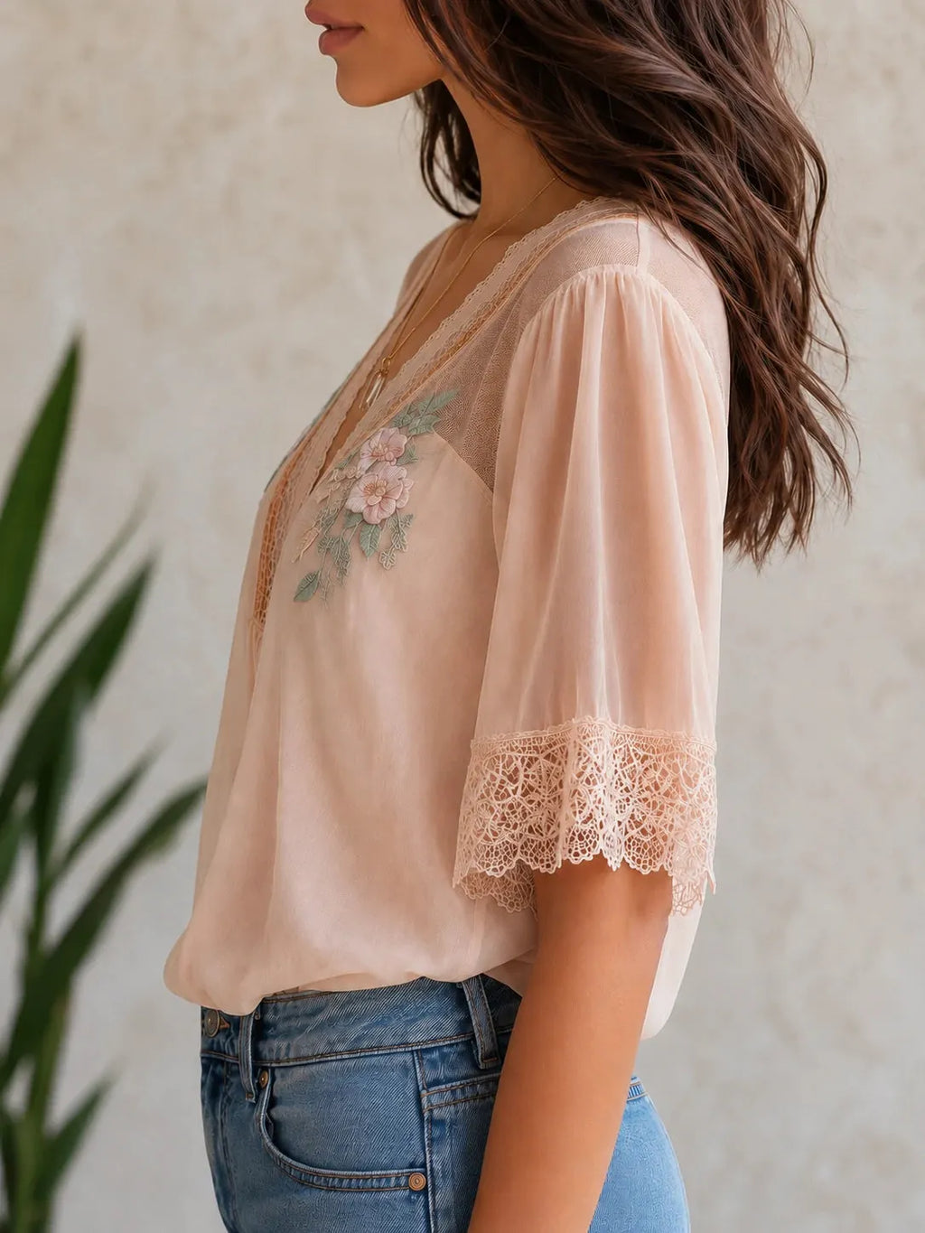 Boho Blouse in chiffon, Premium Look