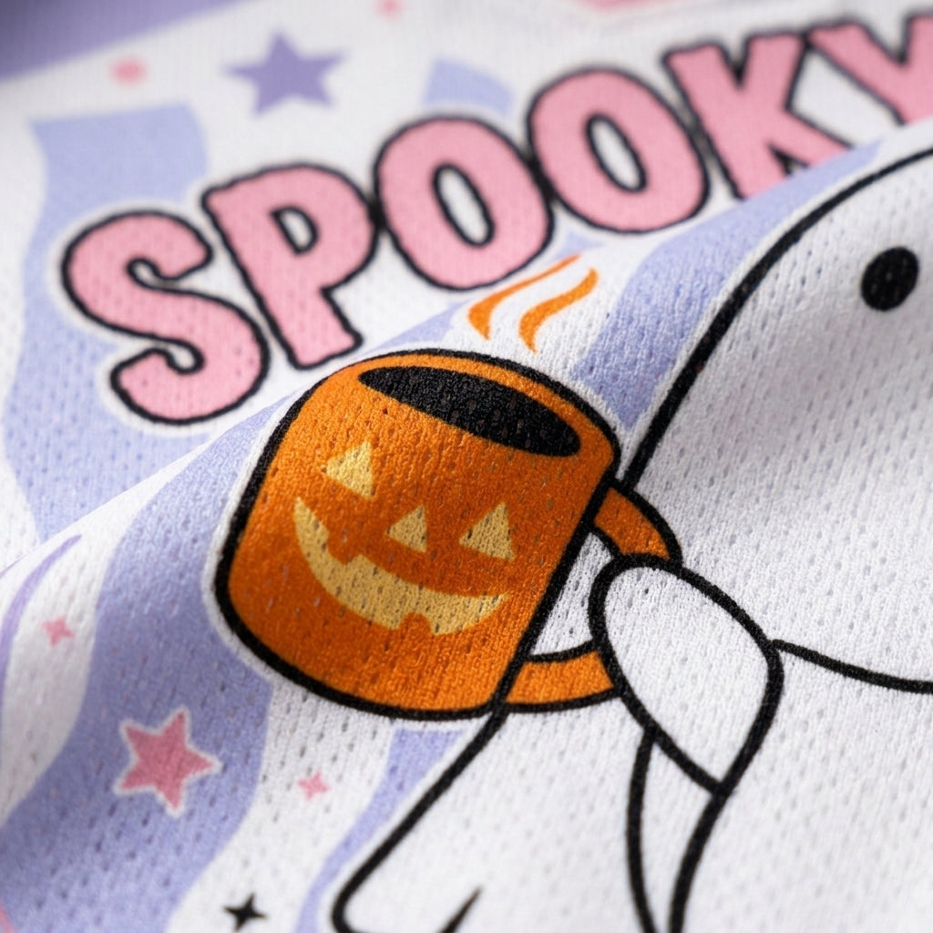Chaotic Club Halloween Ghost Coffee Mesh Jersey