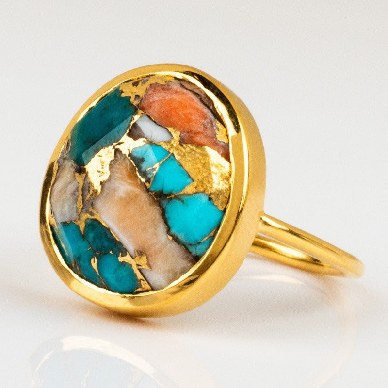 Retro mixed color minimalist ring