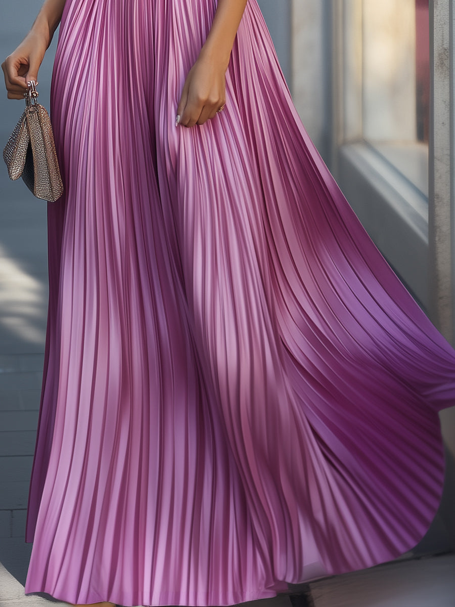 Chic Maxi Dress in pleated, Designer Aesthetic