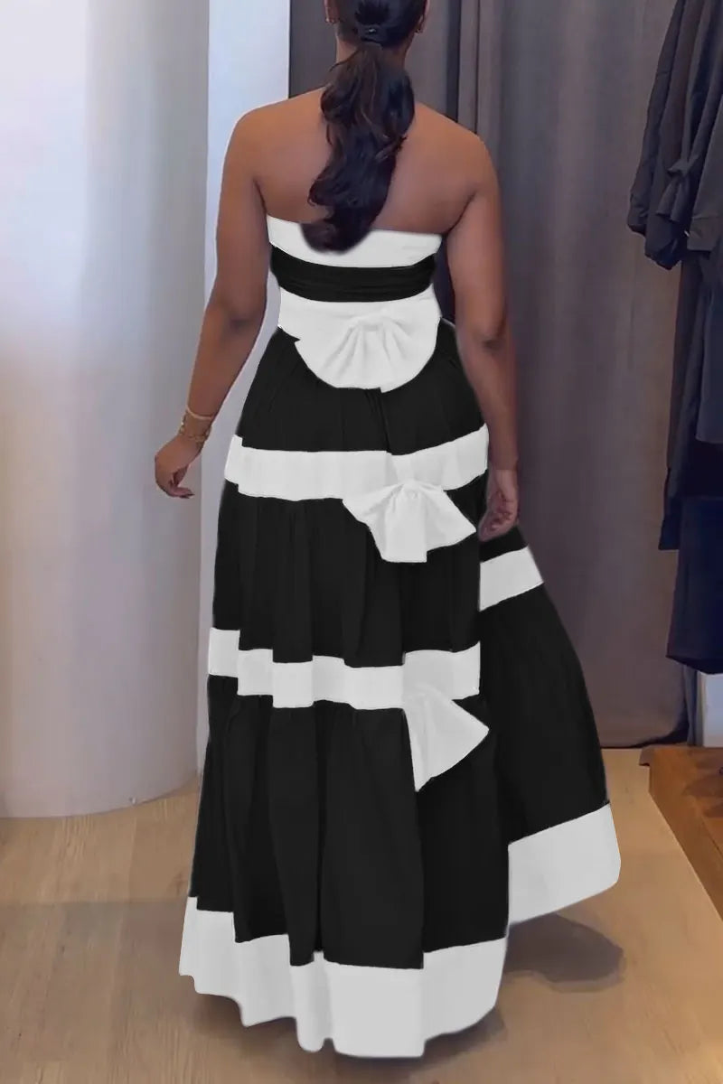 Women's Elegant Contrasting Off-shoulder Dress