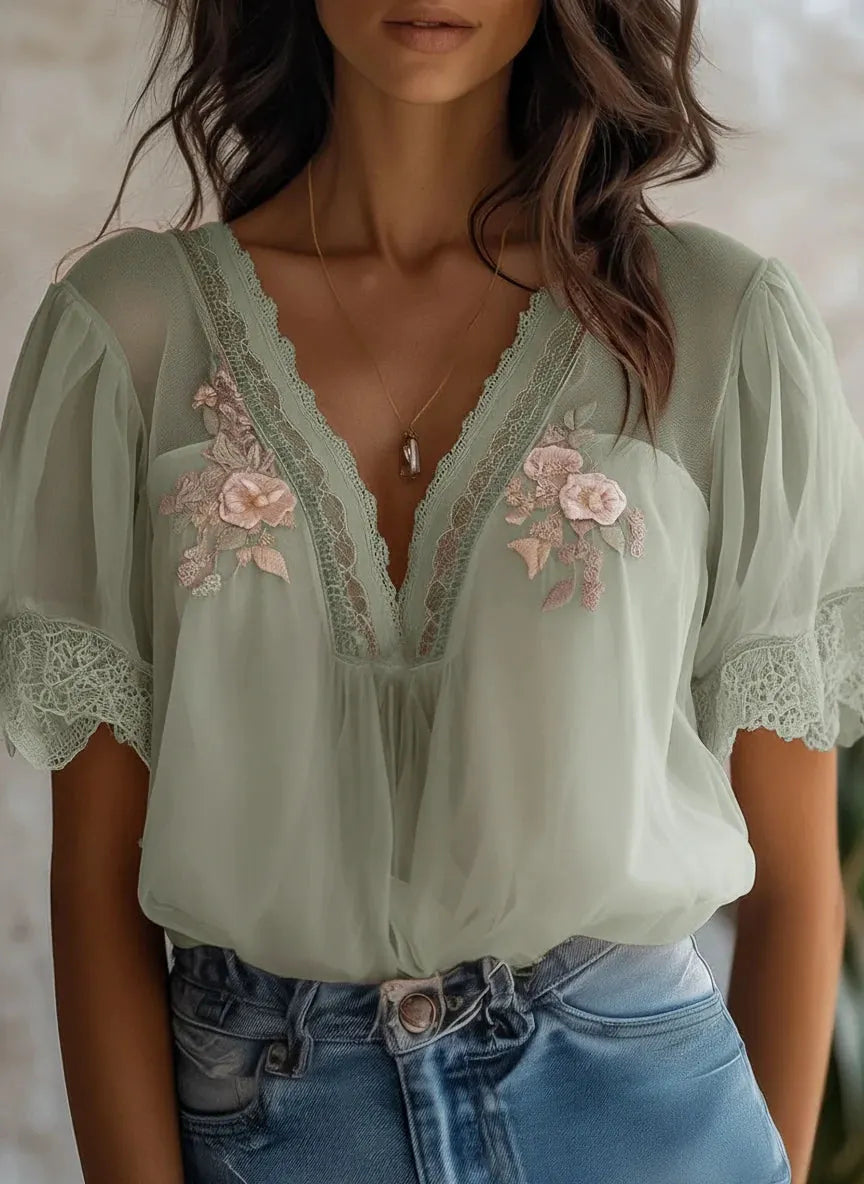 Boho Blouse in chiffon, Premium Look