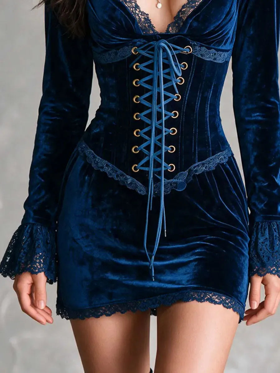Vintage Mini Dress in velvet, Designer Aesthetic
