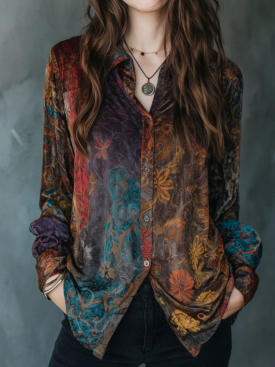 Boho Shirt in velvet, Affordable Luxury