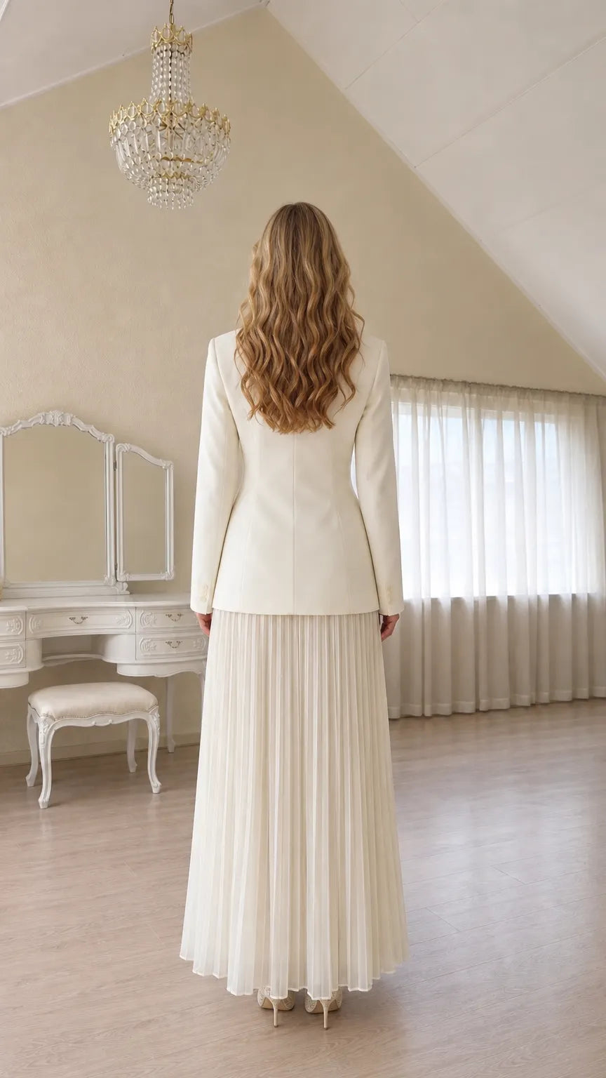 Women's Tailored Single-Breasted Blazer with Structured Lapel