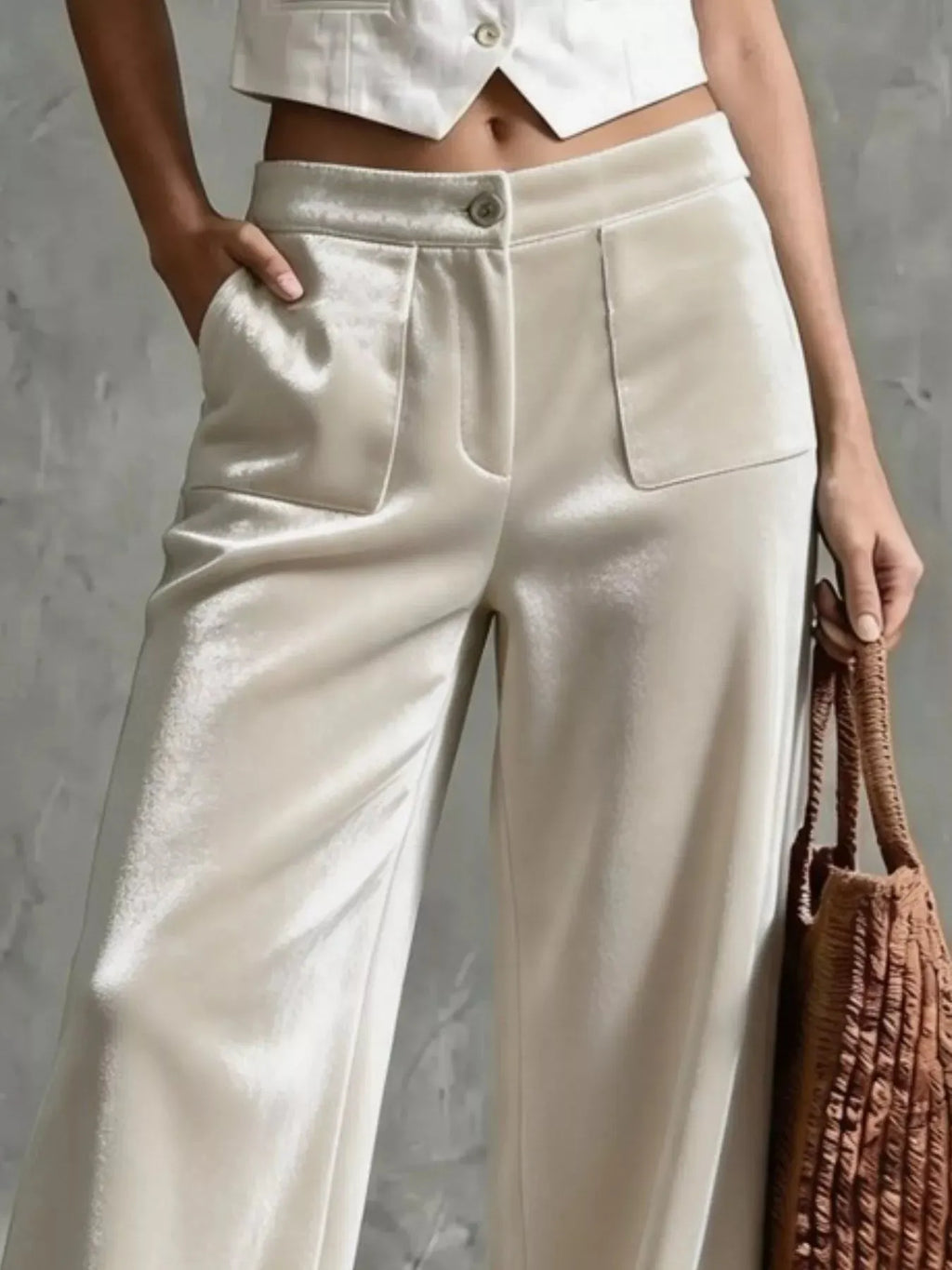 Women's Velvet Wide-Leg Pants